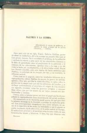 Malthus y la guerra