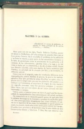 Malthus y la guerra