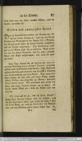 Sieben und zwanzigster Brief