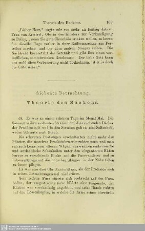 Siebente Betrachtung. Theorie des Backens