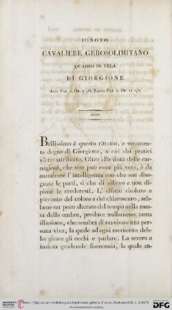 CXXV. Ignoto Cavaliere Gerosolimitano