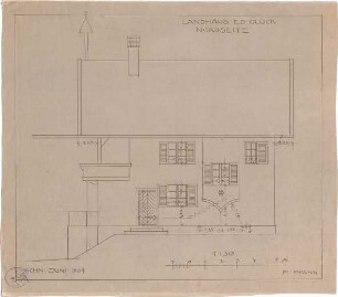 Pfann, Paul; Landhaus Zollinspektor Ed. Glück - Nordseite (Aufriss)