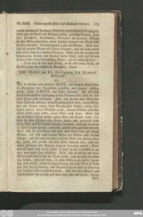 XIII. Gebet um die Heiligung des Namens Gottes.