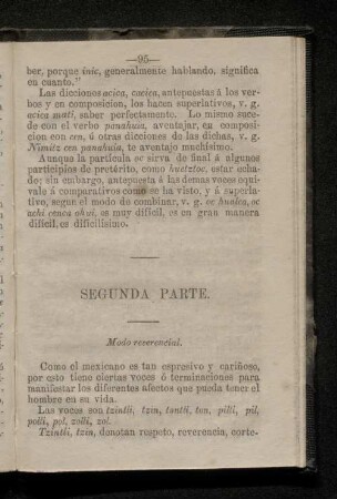 Segunda Partie.