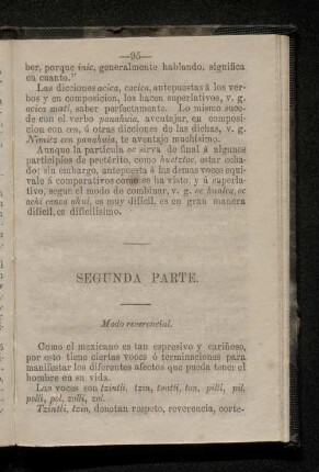 Segunda Partie.