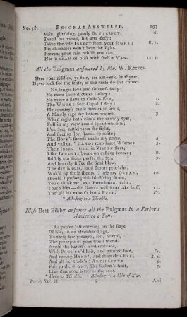 The Poetical Parts of the Ladies' Diaries. [Rollinson].