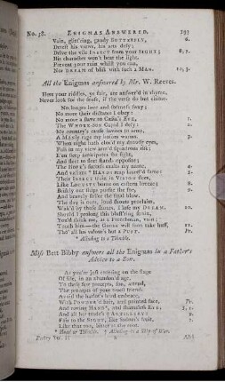The Poetical Parts of the Ladies' Diaries. [Rollinson].