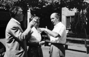 Basel, Schweiz: Komödie Basel; Immy Schell, Leopold Biberti und Dir. Karter