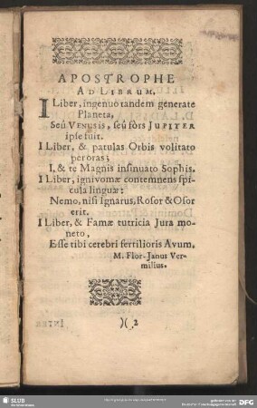 Apostrophe Ad Librum