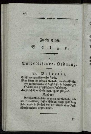 Zweite Classe. Salze.