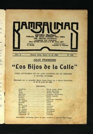 Los hijos de la calle : pieza novalesca en un acto dividido en un prólogo y cuatro cuadros