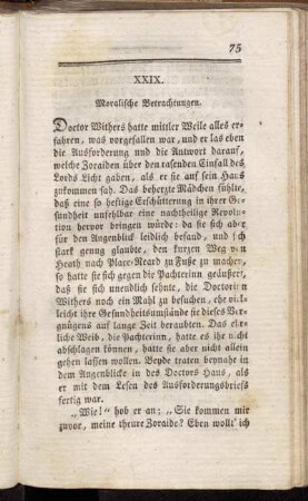 XXIX. Moralische Betrachtungen.