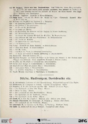 Stiche, Radirungen, Buntdrucke etc. (Nr. 352-437)