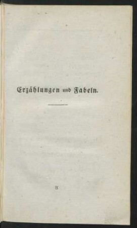 Erzählungen und Fabeln