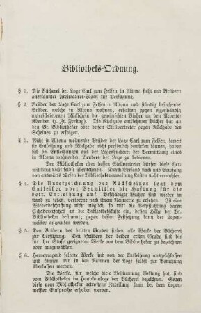 Bibliotheks-Ordnung