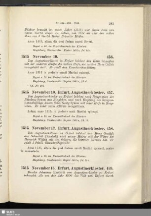 457. 1515, November 12. Erfurt, Augustinerkloster