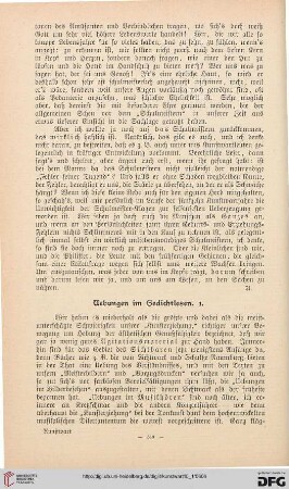 Uebungen im Gedichtlesen, [1]
