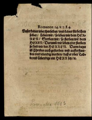 Romanor. 14. v. 7. 8. 9.
