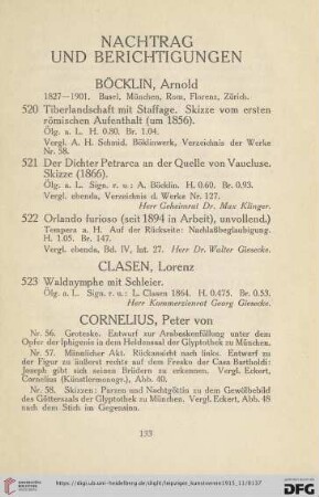 Nachtrag und Berichtigungen (Nr. 520-545)