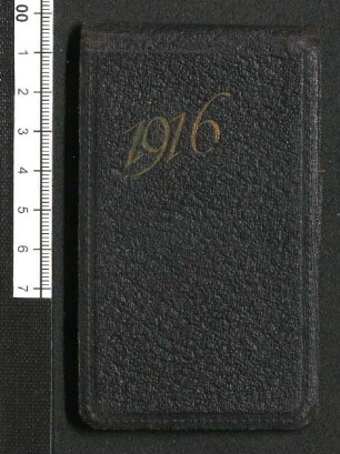 Taschenkalender mit tagebuchähnlichen Aufzeichnungen, 1916