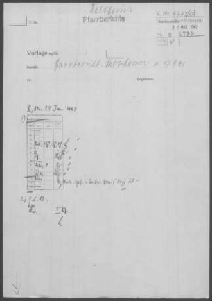 Walxheim mit Diaspora: Pfarrbericht 1961