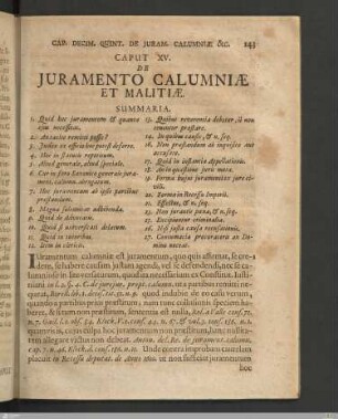 Caput XV. De Juramento calumniæ & malitiæ.