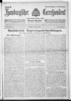 Hamburgischer Correspondent und Hamburgische Börsen-Halle : ältestes Hamburger Handels- u. Börsenbl. ; bedeutendste u. größte Schiffahrts-Zeitung Deutschlands, Morgenausgabe