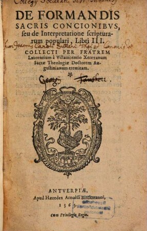 De Formandis Sacris Concionibvs, seu de Interpretatione scripturarum populari, Libri III