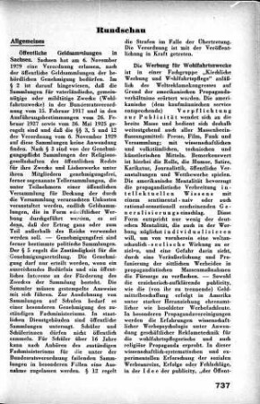 R. P. Frank: Werbung für Wohlfahrtszwecke [Allgemeines]