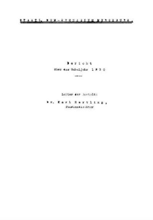1930/31: Bericht ... - 1930/31