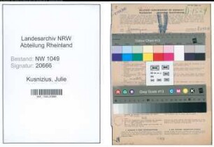 Entnazifizierung Julie Kusnizius , geb. 18.02.1892 (Lehrerin)