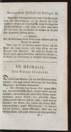 III. Abschnitt. Von Europa überhaupt