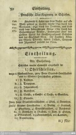 Eintheilung