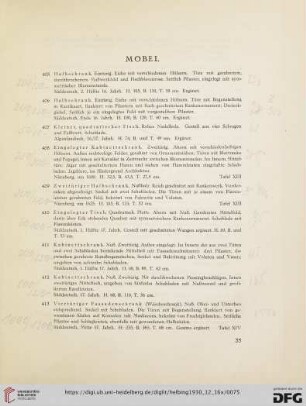 Möbel (Nr. 405-431)