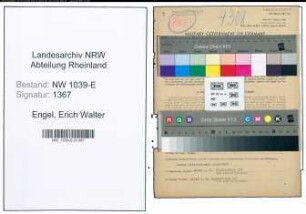 Entnazifizierung Erich Walter Engel , geb. 09.05.1909 (Hilfsangestellter)