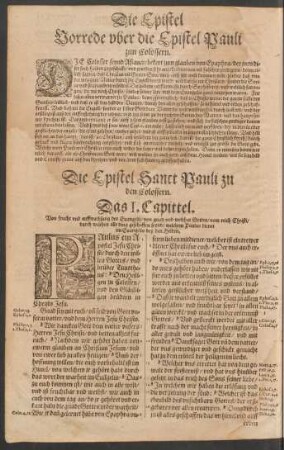 Die Epistel Sanct Pauli zu den Colossern.