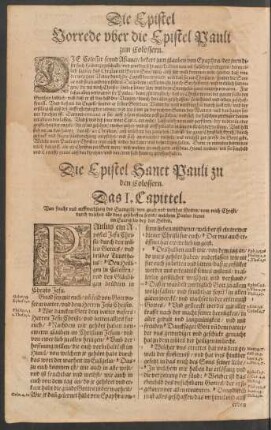 Die Epistel Sanct Pauli zu den Colossern.