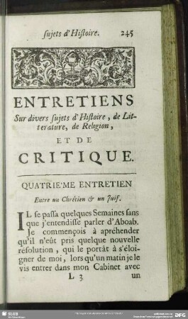 Quartième Entretien