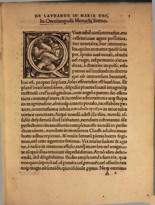De laudando in Maria Deo D. Ioan. Oecolampadii theologi sermo