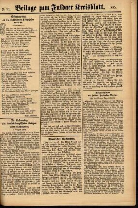 Zweite Ausgabe vom Samstag, den 03. August 1895.
