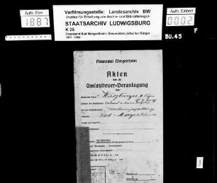 Firma B. Würzburger & Söhne OHG; Branntwein- und Likörherstellung Inhaber: Ferdinand und Samuel Würzburger Sitz: Bad Mergentheim