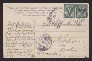 Schreiben an Hermann Muthesius (Postkarte)