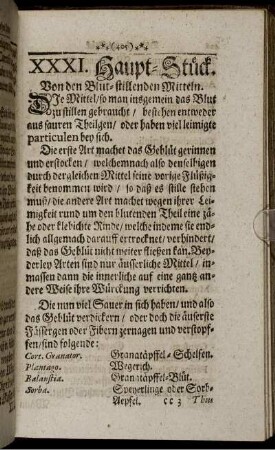 XXXI. Haupt-Stück. Von den Blut-stillenden Mitteln