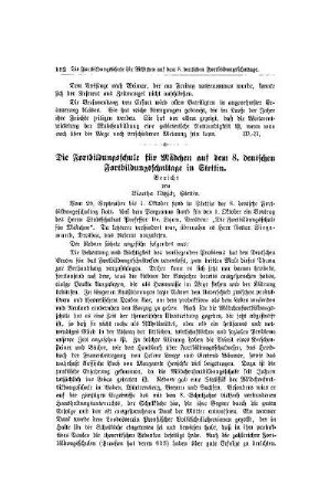 Die Fortbildungsschule für Mädchen auf dem 8. deutschen Fortbildungsschultage in Stettin