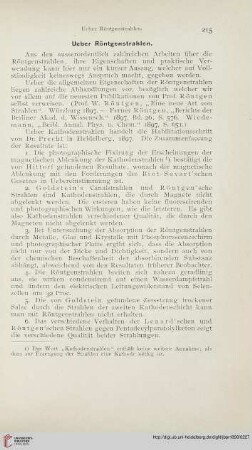 Ueber Röntgenstrahlen