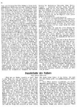 Hausbesuche des Pastors