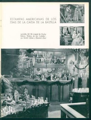 Estampas americanas de los días de la caída de la Bastilla : "Extraídas del film original de Charles Dickens "Historia de dos ciudades" con Ronald Colman y Elizabeth Allan)