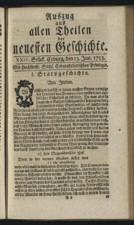 XXIV. Stück. Coburg, den 13. Jun. 1753.