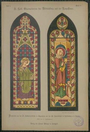 Tafel 35. Fensterteile aus der St. Katharinenkirche in Oppenheim und der St. Jakobskirche in Rothenburg a. d. Tauber