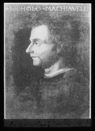 Florenz, unbekannter Meister: Bildnis Niccolo Machiavelli; Uffizien, Corridio Vasariano